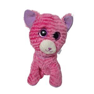 Pink Striped Cat Plush Kitten Feline Stuffed Animal 9.5"